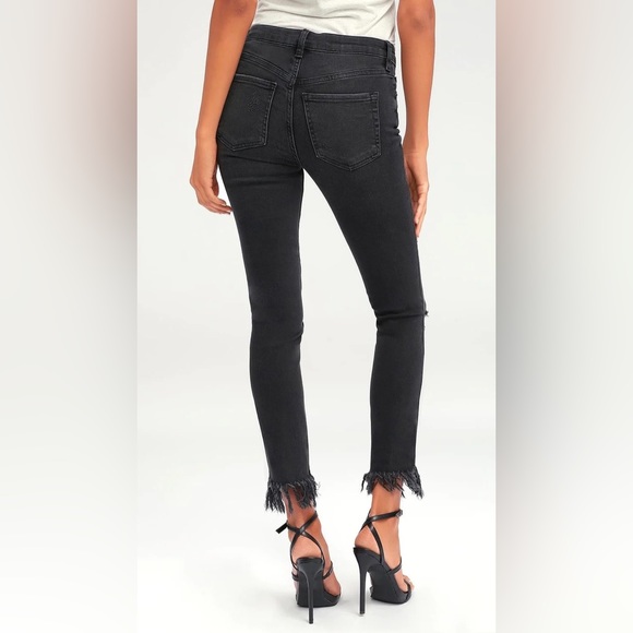 Free People Great Heights Frayed Skinny Black NWT - Picture 4 of 10